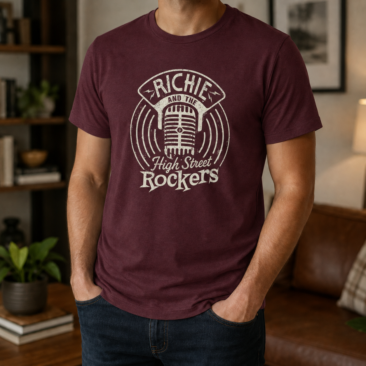 Microphone Tee - Maroon