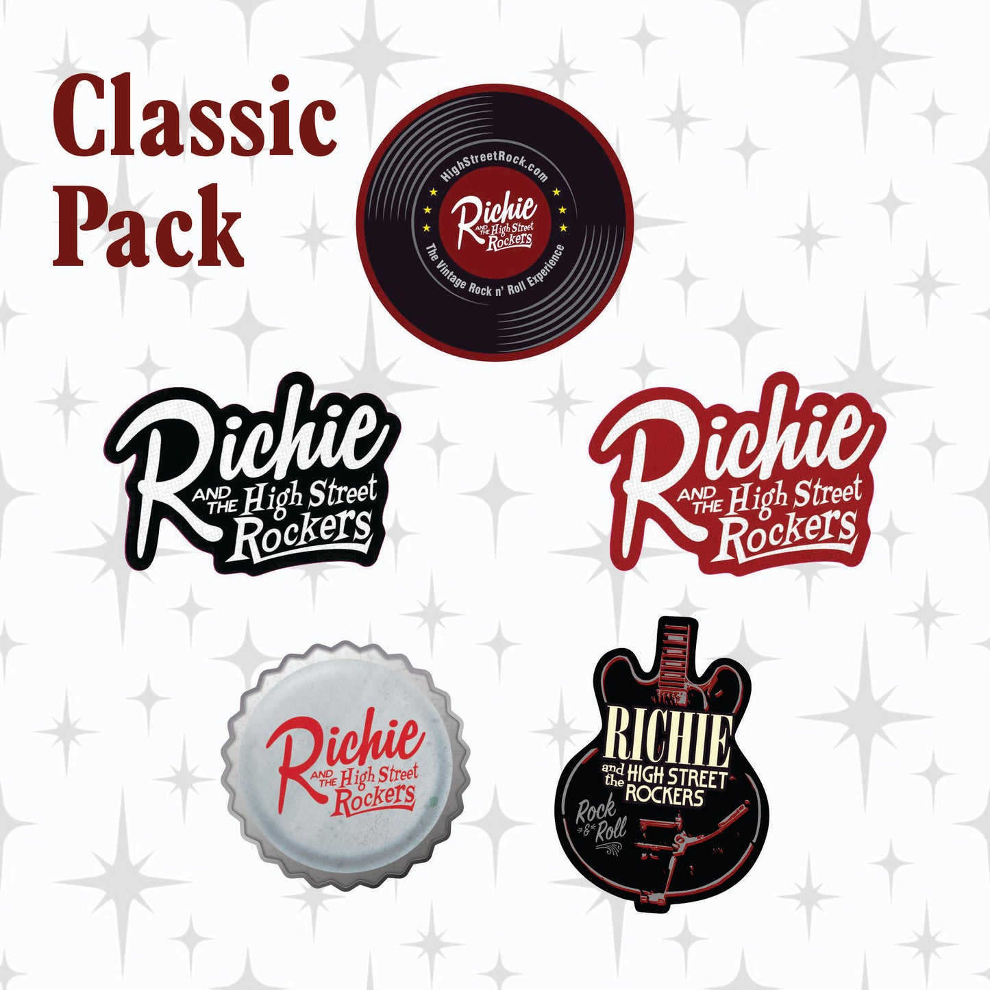 Rock & Roll Decal Packs – Set of 5