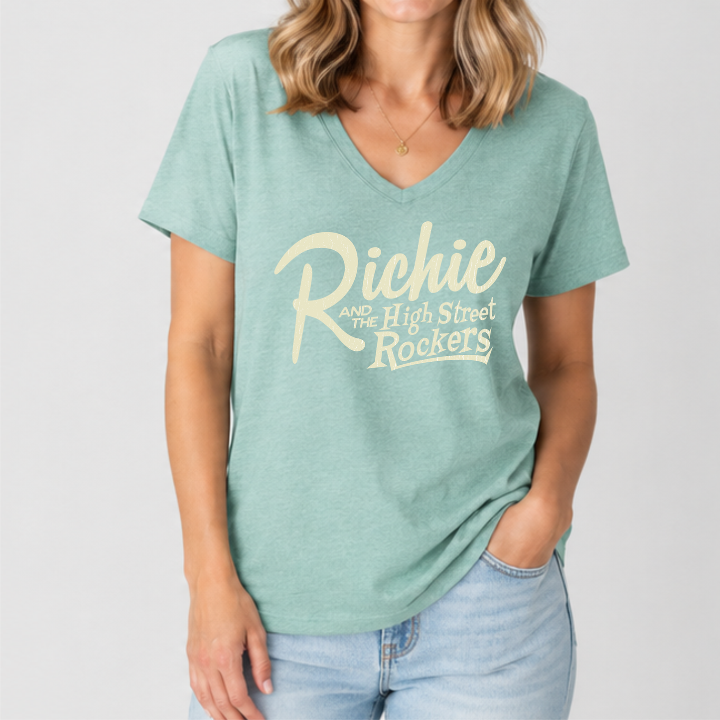 HSR Ladies V-Neck Tee - Sage